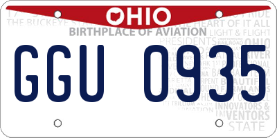 OH license plate GGU0935