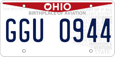 OH license plate GGU0944