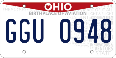 OH license plate GGU0948