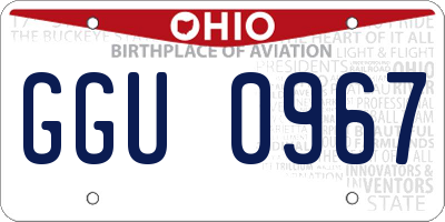 OH license plate GGU0967