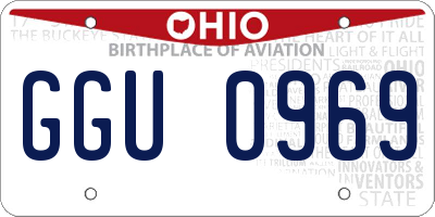 OH license plate GGU0969