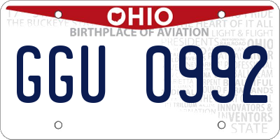 OH license plate GGU0992
