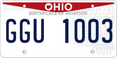 OH license plate GGU1003