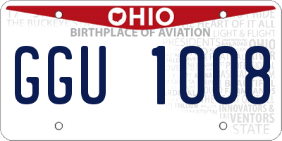 OH license plate GGU1008