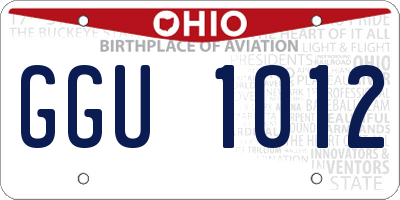 OH license plate GGU1012