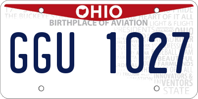 OH license plate GGU1027