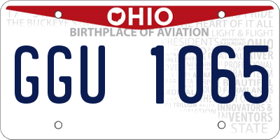 OH license plate GGU1065