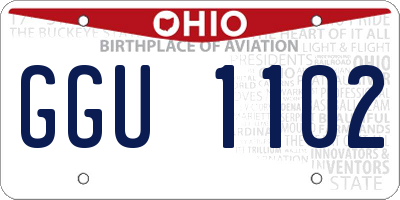 OH license plate GGU1102