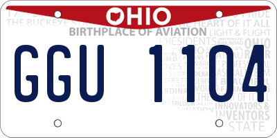 OH license plate GGU1104