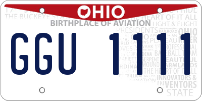 OH license plate GGU1111