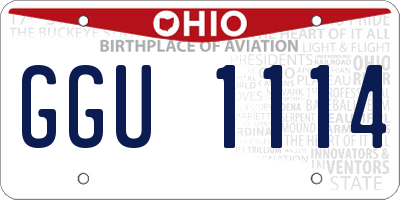 OH license plate GGU1114