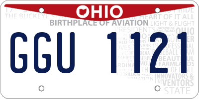 OH license plate GGU1121