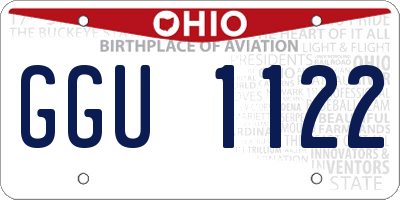 OH license plate GGU1122