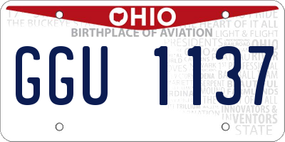 OH license plate GGU1137