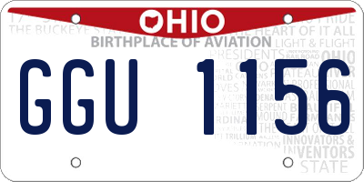 OH license plate GGU1156