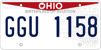 OH license plate GGU1158