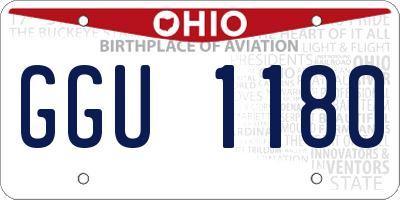 OH license plate GGU1180