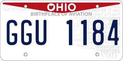 OH license plate GGU1184