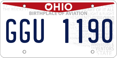 OH license plate GGU1190