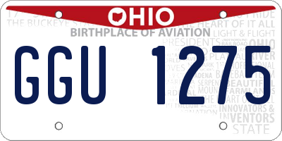 OH license plate GGU1275