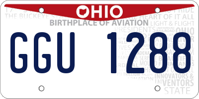 OH license plate GGU1288