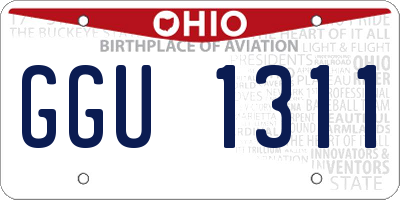 OH license plate GGU1311