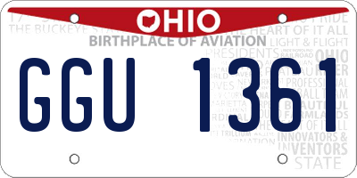 OH license plate GGU1361