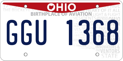 OH license plate GGU1368