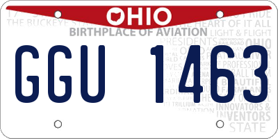 OH license plate GGU1463