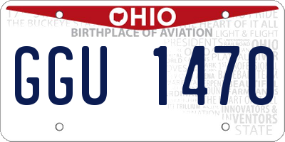 OH license plate GGU1470