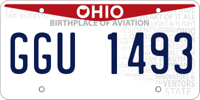 OH license plate GGU1493