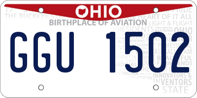 OH license plate GGU1502