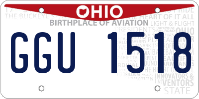 OH license plate GGU1518