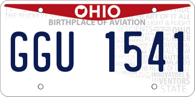 OH license plate GGU1541