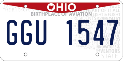 OH license plate GGU1547