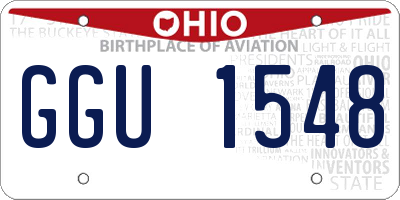 OH license plate GGU1548