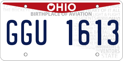 OH license plate GGU1613