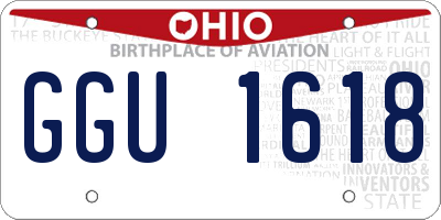 OH license plate GGU1618