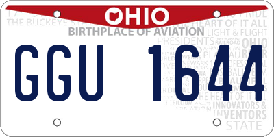 OH license plate GGU1644