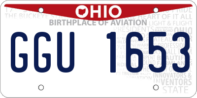 OH license plate GGU1653