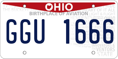 OH license plate GGU1666