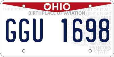OH license plate GGU1698