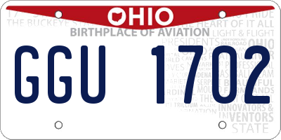 OH license plate GGU1702