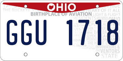 OH license plate GGU1718