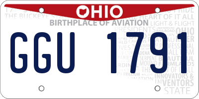 OH license plate GGU1791