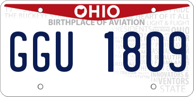 OH license plate GGU1809