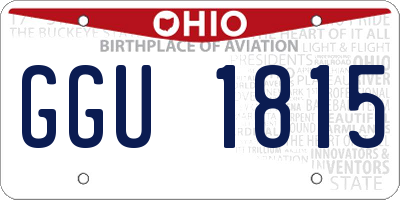 OH license plate GGU1815