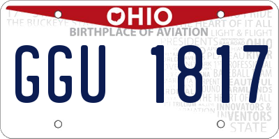 OH license plate GGU1817