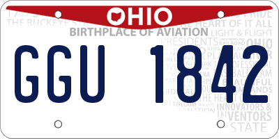 OH license plate GGU1842