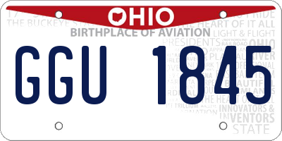 OH license plate GGU1845